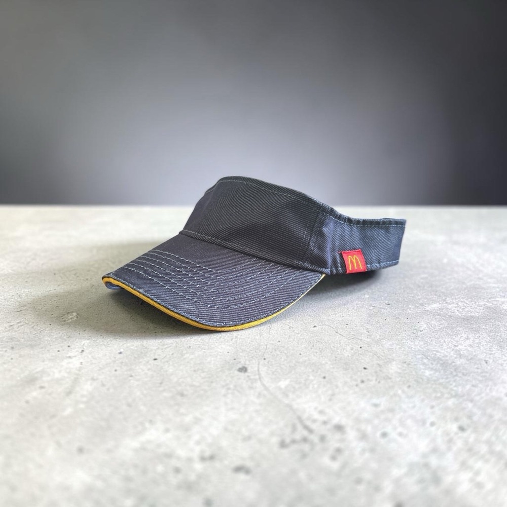 McDonald's Hat Snapback Blue Denim Visor Yellow Golden Arches Adjustable